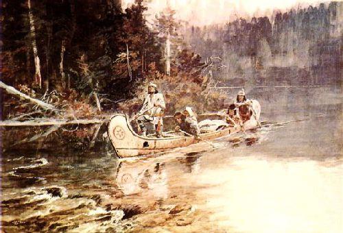 Charles M Russell On the Flathead Sweden oil painting art